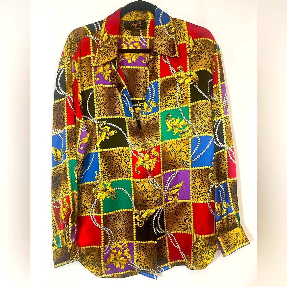 Vintage Women’s Corey B Silk Button Up Shirt Size 10